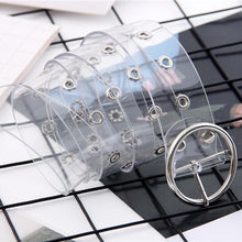 Load image into Gallery viewer, New Laser Women Belt Holographic Clear Waist Belt Metal Pin Buckle  Transparent Waist Belts for Women Belt Waistband 100cm