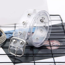 Load image into Gallery viewer, New Laser Women Belt Holographic Clear Waist Belt Metal Pin Buckle  Transparent Waist Belts for Women Belt Waistband 100cm
