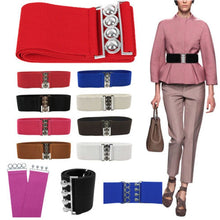 Load image into Gallery viewer, Brand New Fashion Women's Brown Plus Elastic Stretchy Retro Red Blue Wide Waist Cinch Black Belt Waistband