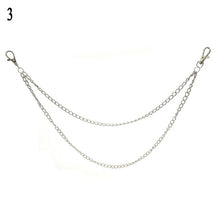 Load image into Gallery viewer, 1-3 Layer Rock Punk Hook Trouser Pants Waist Link Belt Metal Wallet Silver Chain Hip Hop Chain Belts for Women Pants Accessories