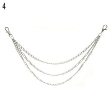 Load image into Gallery viewer, 1-3 Layer Rock Punk Hook Trouser Pants Waist Link Belt Metal Wallet Silver Chain Hip Hop Chain Belts for Women Pants Accessories