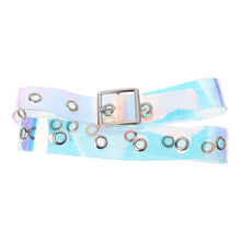 Load image into Gallery viewer, New Laser Women Belt Holographic Clear Waist Belt Metal Pin Buckle  Transparent Waist Belts for Women Belt Waistband 100cm